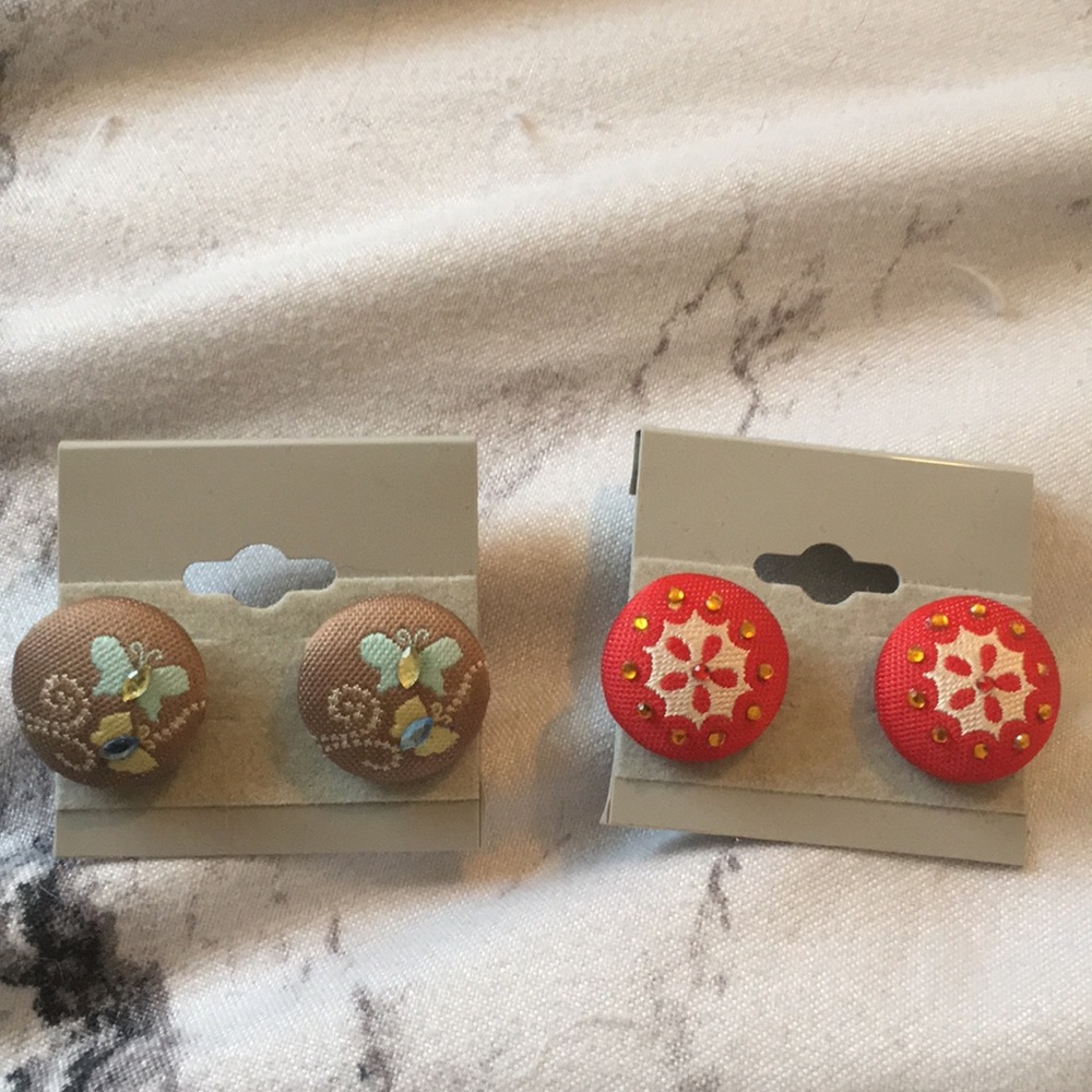Fabric earrings set